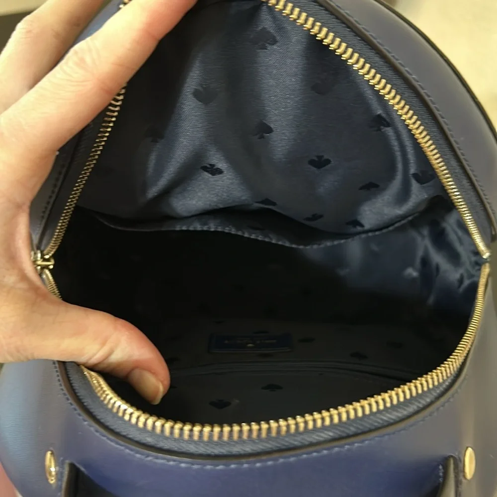 Kate Spade Navy Camel Small Leather Backpack - Picture 13 of 17
